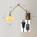 Axyaa Copper Swing LED Wall Light with Pull Chain Switch, Wide Rotation, Walnut Canopy