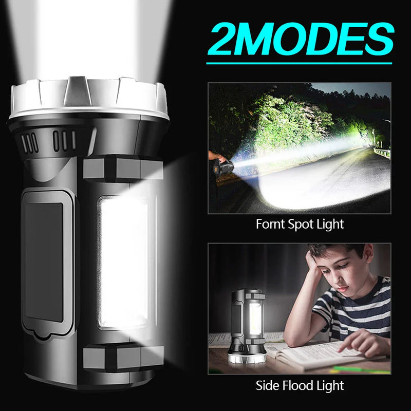 Axya Portable LED Searchlight Flashlight – USB Rechargeable, Powerful Handheld Work Light