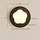 Axyaa White Flower LED Wall Sconce, Vintage Black Travertine Living Lights