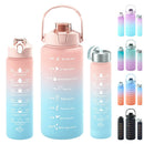 Axyaa Gradient Color Sports Water Bottle with Straw and Handle