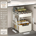 Axyaa 2 Layer Sliding Storage Rack for Kitchen Under Sink Organizer