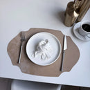 Axyaa Green PU Leather Christmas Placemats Set - Luxury Dining Table Pad