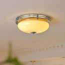 Axyaa French Retro Cream Glass Egg Tart Ceiling Light for Bauhaus Bedroom