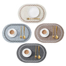 Axyaa Oval Blue Placemats Set for Dining and Kitchen Decor - Non-Slip Table Mats