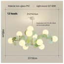 Axyaa Magic Beans Green Leaf Chandelier - Modern French Ceiling LED Hanging Lamp for Kids & Living Room
