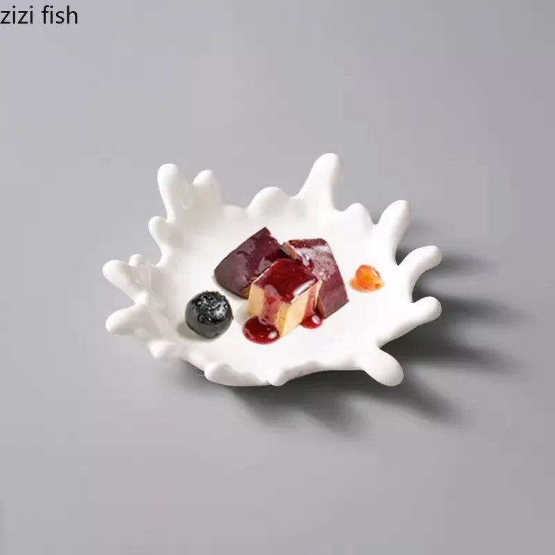 Axya Coral Ceramic Dinner Plate | Fruit Salad Sushi Dessert Specialty Tableware