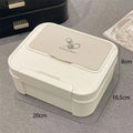 Axyaa Desktop Organizer Box with Lid and Partitions