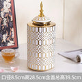 Axyaa White Gold Ceramic Vase General Jar Jewelry Storage Creative Decorations