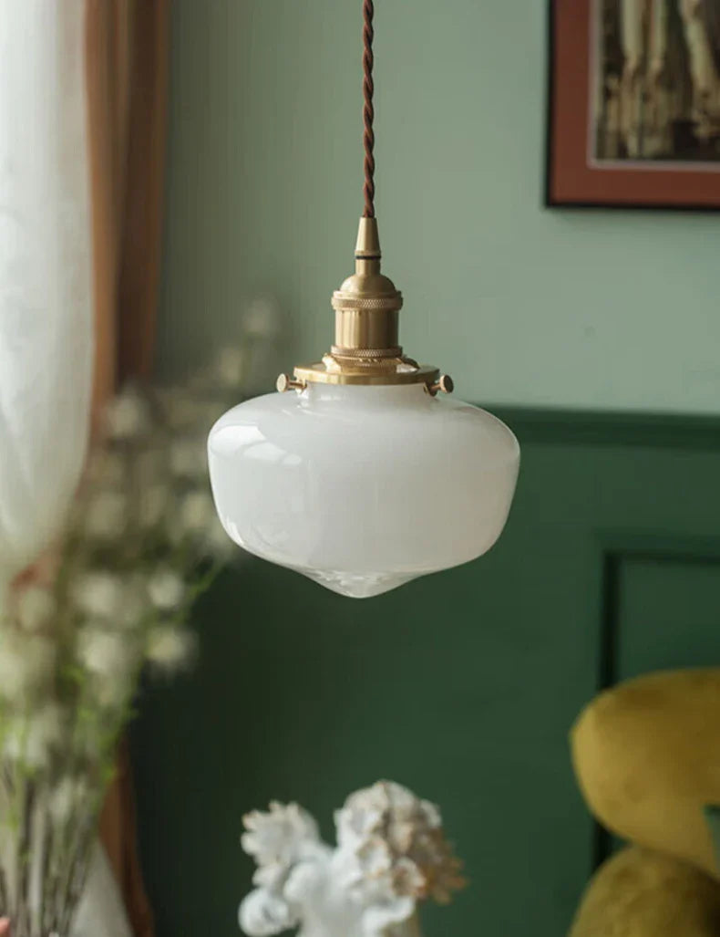 Axyaa Glass Shade LED Pendant Lamp for Minimalist Indoor Lighting