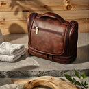 Axyaa Men's Business Toiletry Bag: Large Capacity PU Leather Travel Organizer