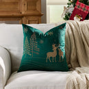 Christmas Embroidered Pillowcase Cojines with Tree Elk Design by Axyaa
