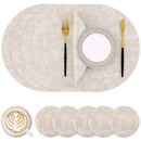 Axyaa Round Waterproof Placemats Set - Non-slip & Heat Resistant Mats