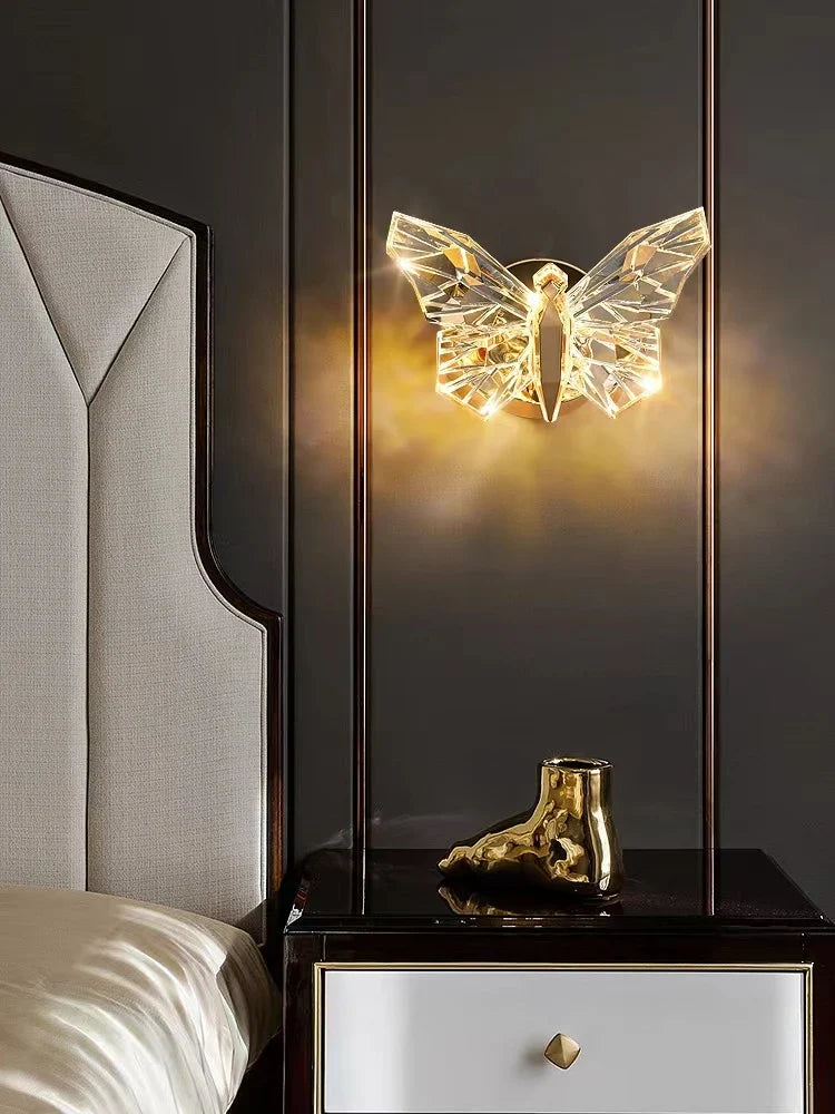 Axya Butterfly Wall Lamp: Nordic Luxury Decoration for Bedroom and Living Room