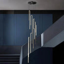 Axyaa Modern Ring Stairs Pendant Light Chandeliers for Living Room Dining Room Lighting