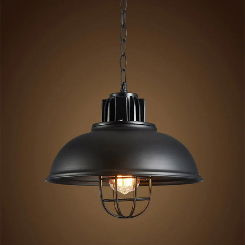 Axya Black Iron Pendant Lamp for Bar Cafe Dining Table Chandelier E27