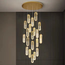 Axyaa Crystal Stair Chandelier Lighting, Ceiling & Hanging LED Chandeliers for Living Room