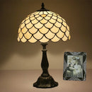 Axyaa Retro Mediterranean Stained Glass Table Lamp LED for Home Decor