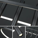Axyaa Modern Oval Iron Chandelier: Designer Minimalist Restaurant Island Decor Light