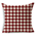 Axyaa Red Striped Plaid Linen Cushion Cover 45X45CM Home Pillow Case