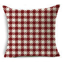 Axyaa Red Striped Plaid Linen Cushion Cover 45X45CM Home Pillow Case