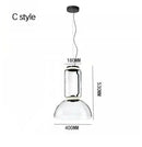 Axyaa Nordic Glass LED Pendant Lamps: Minimalist Black Chandelier for Dining & Living Room