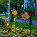 Axyaa Solar Garden Shower Watering Can Star Lights LED Fairy String Waterfall Light