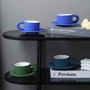 Axyaa Nordic Blue Mug Set for Couples: High Value Ceramic Coffee Cups & Saucers