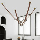 Axyaa Leather Belt Ceiling Chandelier - Modern LED Design - Home Decor Fixture