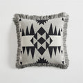 Axyaa Vintage Fringed Knit Pillow Cover in Grey/Blue/Black/Red, 45x45cm
