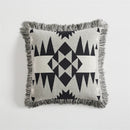 Axyaa Vintage Fringed Knit Pillow Cover in Grey/Blue/Black/Red, 45x45cm