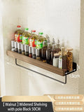 Axyaa Wood Spice Rack Organizer with Hooks for Kitchen Storage