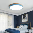 Axyaa Nordic Wooden LED Ceiling Light - Dimmable Round Ceiling Lamp for Home Decor