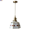 Axyaa White Glass Gold Brass LED Pendant Lamp for Modern Nordic Decor