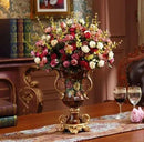 Axyaa European Resin Vase & Artificial Flower Set for Home Office Decor