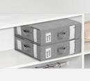 Axyaa Bed Sheet Set Organizer Box with Window - Closet Storage for Bedding and Blankets