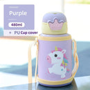 Axyaa Kids Stainless Steel Straw Thermos Bottle