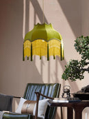 Axyaa Green Cloth Tassels Chandelier Pendant Lights
