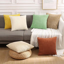 Axyaa Soft Corduroy Striped Throw Pillow Covers 18x18 Inch Farmhouse Boho Decor
