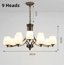 Axyaa Black Iron Glass Shade Chandelier: Industrial Farmhouse Style Lighting