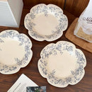 Axyaa Vintage Ceramic Flower Plate - 9 Inch Luxury Dessert Dish