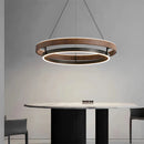 Axyaa Modern Wood Grain Retro Pendant Light for Living Room, Dining Room, Bedroom