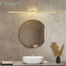 Axyaa LED Mirror Lamp Wall Light Black Gold Strip Fixture for Bathroom Toilet
