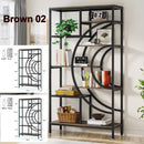 Axyaa 5-Tier Industrial Bookcase Etagere: Freestanding Tall Bookshelves Display Shelf