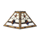 Axyaa Vintage Square Stained Glass Lampshade for Table, Pendant, Floor Lamps