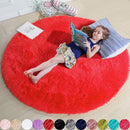 Axyaa Shaggy White Round Rug for Girls Bedroom and Living Room Décor