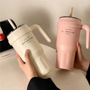 Axyaa Stainless Steel Insulated Tumbler with Handle and Straw - 1100ml