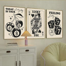 Axyaa Black & White Lucky Canvas Art Prints Set