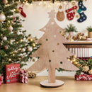 Axyaa Wooden Christmas Tree Ornaments Set, Bohemian Winter Decor, Rustic Home Decoration