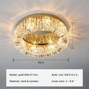 Axyaa Crystal Ceiling Light Fixture LED Chandelier for Bedroom, Modern Steel Design
