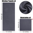 Axyaa Waffle Weave Kitchen Towel Set Absorbent Quick Dry Dishcloth Wash Cloth